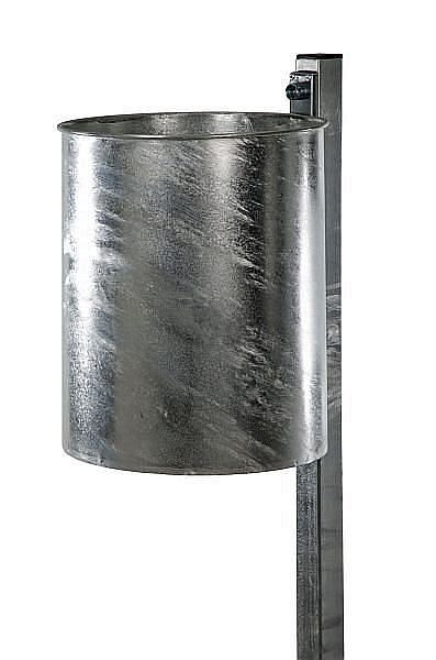 Renner Abfallbehälter inkl. Pfosten, ca. 25 L, zum Einbetonieren, feuerverzinkt, 7019-00FV