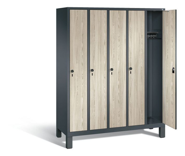 C+P Spind Evolo, 5 Abteile, H1850xB1480xT500 mm, Anthrazit/HPL Esche, 48010-50 S10245