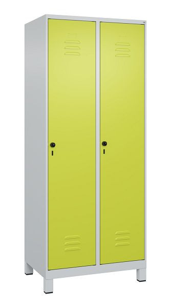 C+P Umkleidespind Classic PLUS, Füße, 2 Abteile, 1950x800x500mm, 7035/0024, Drehriegel, 080010-22 S10010