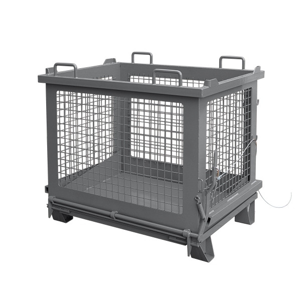 Eichinger Industrie Gitterbehälter mit entriegelbarer Bodenklappe, 500 kg, 1000 Liter, anthrazitgrau, 20371200000096