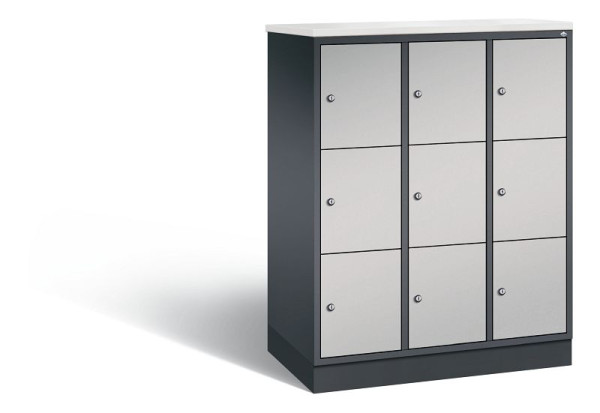 C+P Schließfachschrank Intro, H1255xB920xT490mm, Farbe: Schwarzgrau / Weißaluminium, 8573-301 S10367