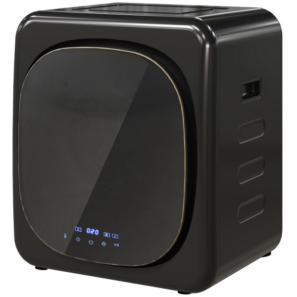 HOMCOM Wäschetrockner mit UV-Desinfektion, kompakte Bauweise, 4 kg Kapazität, Edelstahl, Schwarz, B61-011V90BK