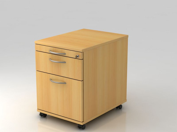 Hammerbacher Rollcontainer 58cm, 1 Schub, 1HR, Schloss BM Buche, 42,8x58x59 cm, 1/3/6 HE, VAC20/6/6/BM