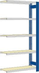 Regalwerk BERT-Großfachregal 250 kg - Anbaufeld - LR 5010 HxBxT 2000x1695x600mm 5 Fachebenen Paneel mit 16mm Spanplatten, B3-46142-60-EB