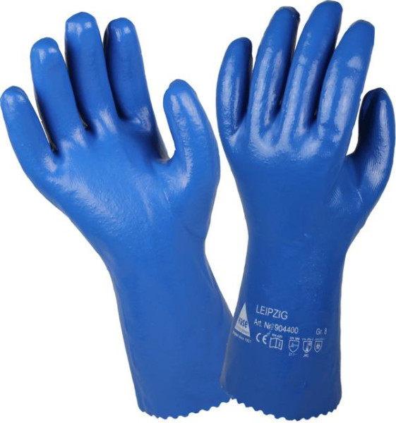 Hase Safety LEIPZIG, Nitril-Chemikalienschutz-Handschuh, blau, 300mm, Größe: 6, VE: 10 Paar, 904400-6