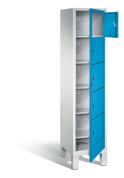 C+P Wäsche-Sammelschrank Evolo, H1850xB420xT500mm, Farbe: Lichtgrau / Lichtblau, 48060-105 S10005