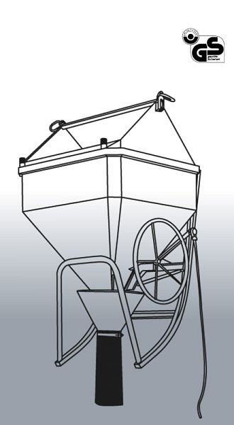 Eichinger Betonsilo 1038HE.12, 1000l, Ösen, Handrad, Auslauf Ø 200 mm, liegende Form, 10381221460000