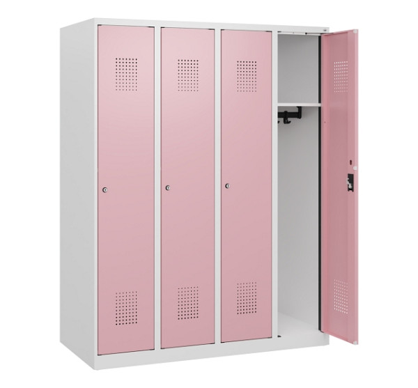 C+P Spind Evolo PLUS, 4 Abteile, 1530x1200x500mm, 9016/3015, Zylinderschloss, 0490005-40 S10045