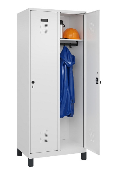 C+P Spind Evolo PLUS, mit Füßen, 2 Abteile, 1950x800x500mm, 9016/9016, Verschluss Drehriegel, Ablageböden 2, 049010-22 S10020