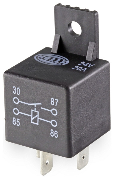 HELLA Relais, Arbeitsstrom, 24V, 4-polig, Schließer, mit Halter, 4RA 965 400-101