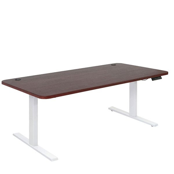 Mendler Schreibtisch HWC-D40, Computertisch, elektrisch höhenverstellbar 160x80cm 53kg, Kirsch-Dekor, weiß, 75751+62768