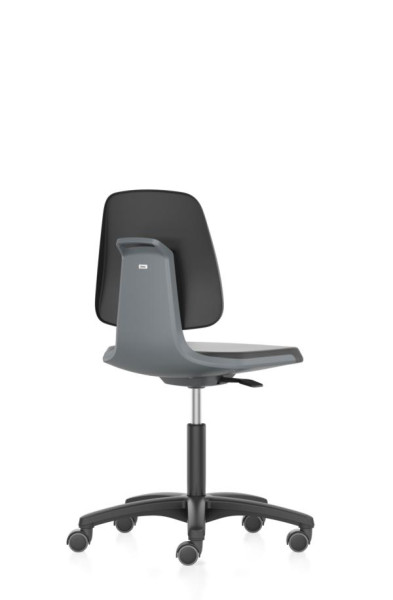 bimos Arbeitsstuhl Labsit mit Rollen, Sitzhöhe 450-650 mm, Kunstleder, Sitzschale anthrazit, 9123-MG01-3285