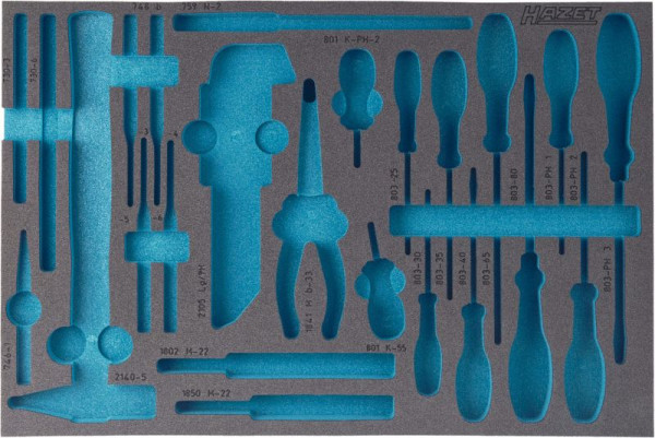 Hazet 2-Komponenten Weichschaum-Einlage, für 163-120/24, Abmessungen / Länge: 519 mm x 342 mm, 163-120L