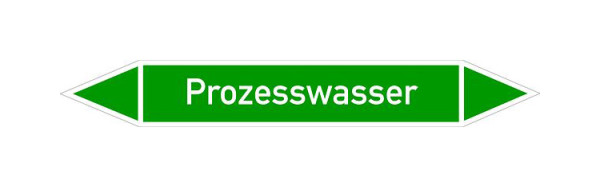 Schilder Klar Rohrleitungskennzeichen Prozesswasser, 187x26 mm Folie selbstklebend, 101457/61