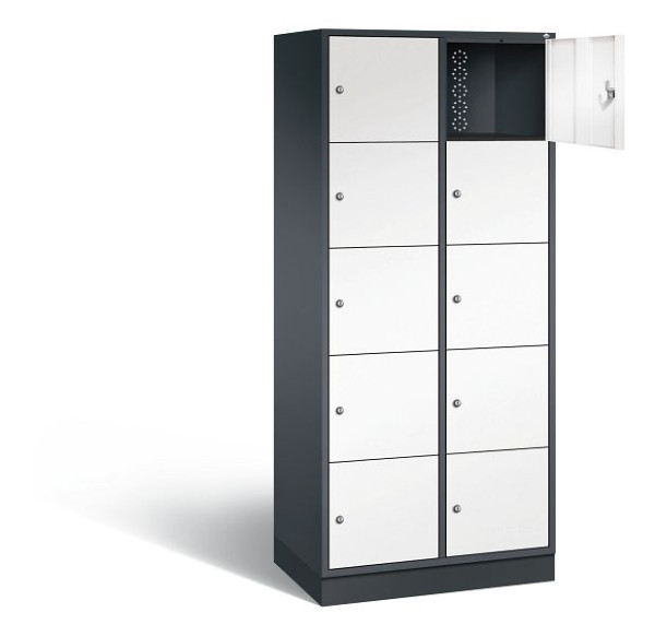 C+P XL-Schließfachschrank Intro, H1950xB820xT490mm, Farbe: Schwarzgrau / Verkehrsweiß, 8570-202 S10155