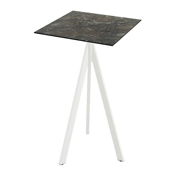 Feros Infinity Tripod Stehtisch Weiß frame + Galaxy Marble HPL Tischplatte 70x70 cm, 140051577