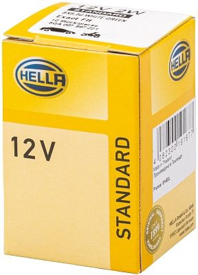 HELLA Halogen-Glühlampe, Sockelglühlampe, Standard, 12V, 2W, Sockelausführung Glühlampe: BX8.5d, Schachtel, 8GA 007 997-221