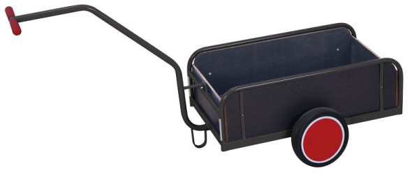 VARIOfit Handwagen mit Bordwand, Ladefläche: 805 x 535 mm, RAL 7016 anthrazitgrau, Radsatz: Vollgummibereifung, zu-1283/AG