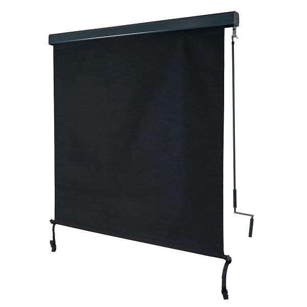 Mendler Vertikalmarkise HWC-F42, Senkrechtmarkise Sichtschutz Außenrollo Rollo, UV-Schutz 50 Stoff, 250x140cm, schwarz, 69624