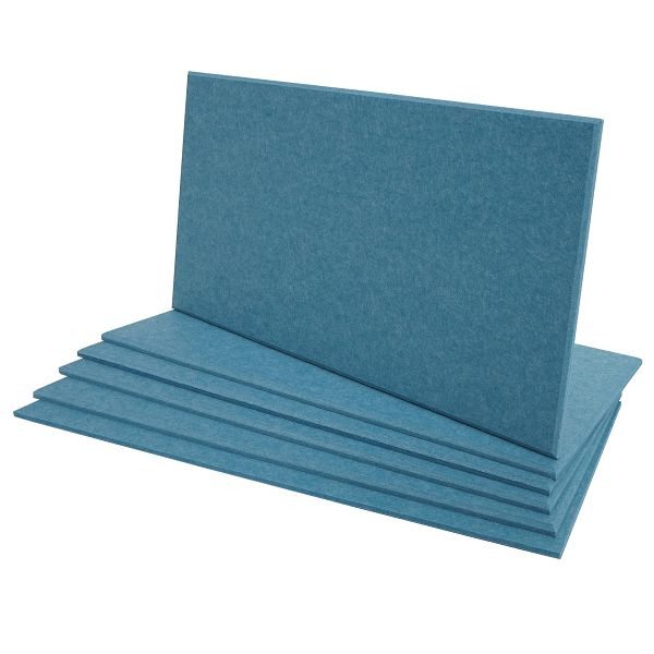 Mendler 6er-Set Akustikwandpaneel HWC-L52, Wandpaneele Akustikplatten, schalldämmend 1qm Fläche 60x30cm, blau, 99579