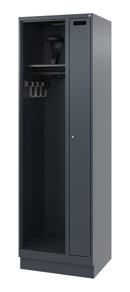 C+P Feuerwehrspind Evolo, Modell KOMBI, 2 Abteile, H1850xB600xT500 mm, Anthrazit, Sockel, 0494015-14 S10010