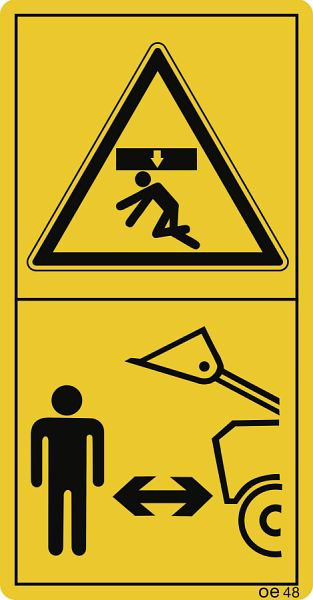 Moedel Nicht im Arbeitsbereich der Frontladerschwinge..., Folie, 88x168 mm, VE: 2 Stück/Bogen, 69814