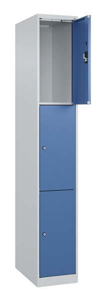 C+P Schließfachschrank Evolo PLUS, 3 Fächer, 1850x300x500mm, 7035/5023, 049000-103 S10008