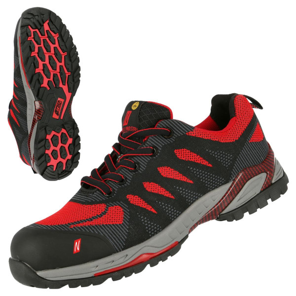 NITRAS PRO STEP, S1P Sicherheitshalbschuhe, strapazierfähiges Textil, nahtloses Obermaterial, Größe: 41, VE: 10 Paar, 7410-41