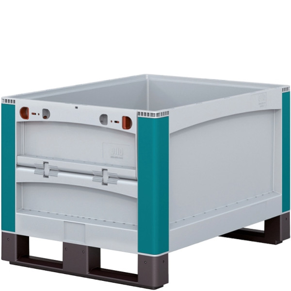BITO Schwerlastbehälter SL mit Kufe /Klappe /SLK 86624K 800x600x620 Kufe Klappe stirnseitig, C0814-0008
