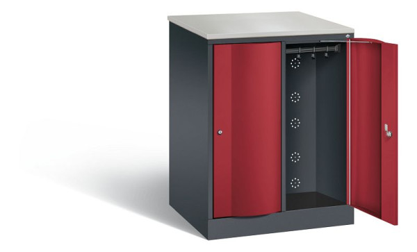 C+P XL-Schließfachschrank Resisto, H1077xB772xT640mm, Farbe: Schwarzgrau / Rubinrot, 8271-273 S10028