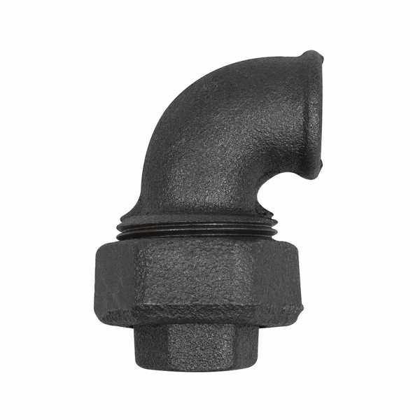 Riegler Verschraubung Bogen 95, flachdichtend, IG/IG Rp 1/2, Temperguss schwarz, 133638
