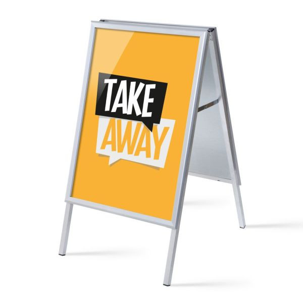 Showdown Displays Kundenstopper A1 Komplettset Take Away Gelb Englisch, ZPA1G32MEI185