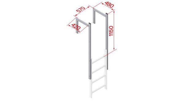 HYMER Ausstieg abgewinkelt, Stahl verzinkt, 20010306, 4019502366312