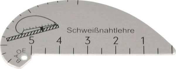 ELMAG Schweißnahtlehre 'ALUMINIUM', Messbereich für Ecknähte 2-15mm/Flachn. 0-5mm, 54490