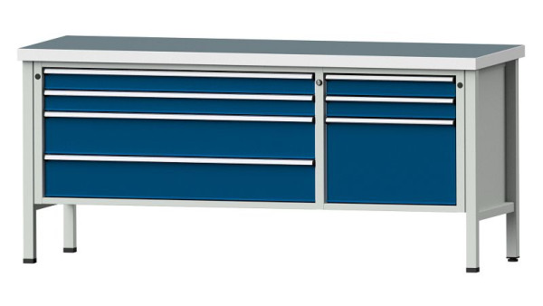 ANKE Werkbänke Kastenwerkbank, Modell 288 V, 2000 x 700 x 900 mm, RAL 7035/5010, UBP 50 mm, 304.639
