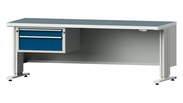 ANKE Werkbänke Arbeitstisch LIFT mit Unterbau, Modell 521 VL, 2000 x 800 x 740-1140 mm, RAL 7035/5010, UBP 40 mm, 405.312