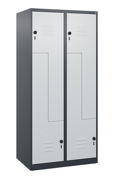 C+P Z-Spind Classic PLUS, 4 Abteile, 1700x800x500mm, 7016/7035, Drehriegel, 0800037-224 S10002