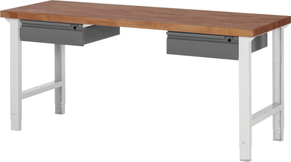 RAU Werkbank höhenverstellbar 7002I1, B2000xT700xH790-1140mm, 1xSchublade-TA, 03-7002I1-207BR4H-Z.942