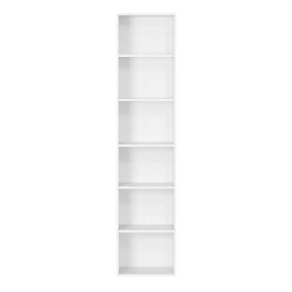VASAGLE Leserregal im skandinavischen Stil mit 6 Stockwerken, für Wohnzimmer, Büro, Schlafzimmer, Arbeitszimmer, 40 x 24 x 178,5 cm, weiße, LBC167T14