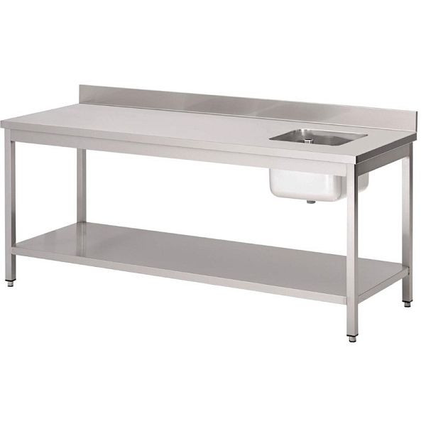 Gastro M Spültisch kleines Becken rechts 200cm lang, DS434