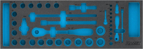 Hazet 2-Komponenten Weichschaum-Einlage, 2-Komponenten Weichschaum-Einlage leer für 111 L Abmessungen / Länge: 635 mm x 218 mm, 163-110L