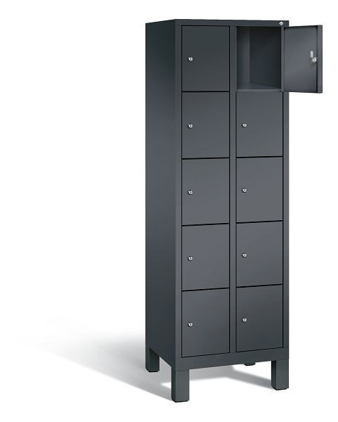 C+P Schließfachschrank Evolo, H1850xB610xT500mm, Farbe: Schwarzgrau, 48010-205 S10016