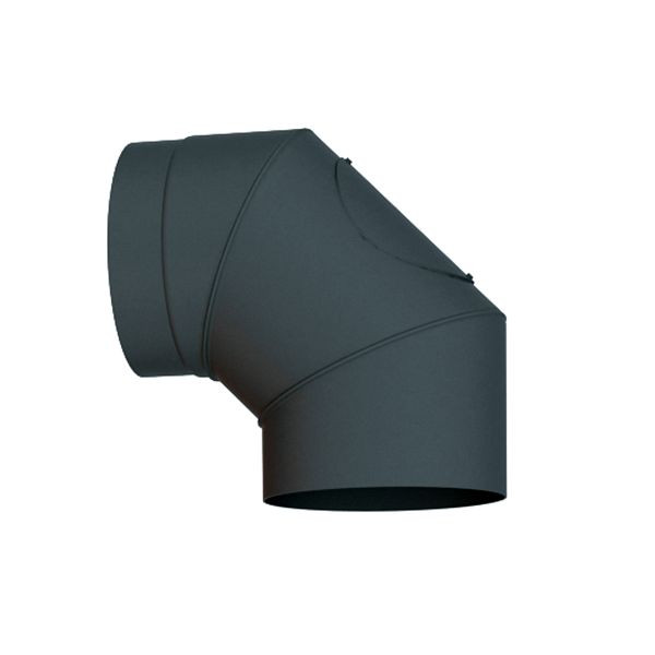 Solarbayer Rauchrohrbogen 200 mm, drehbar, 90 Grad mit Tür, 530020400