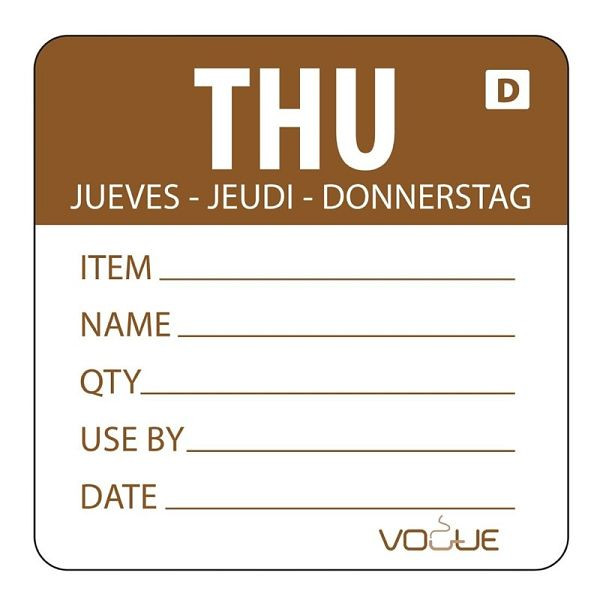 Vogue auflösbare Etiketten Donnerstag braun, VE: 250 Stück, GH354