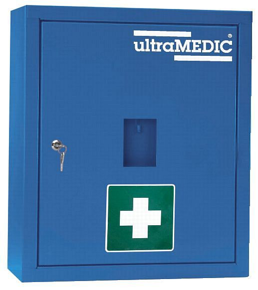 ultraMEDIC Anbau-Verbandschrank ultraTOP-LOCKER "023", mit Füllung DIN 13169, blau, SAN-0069-BL
