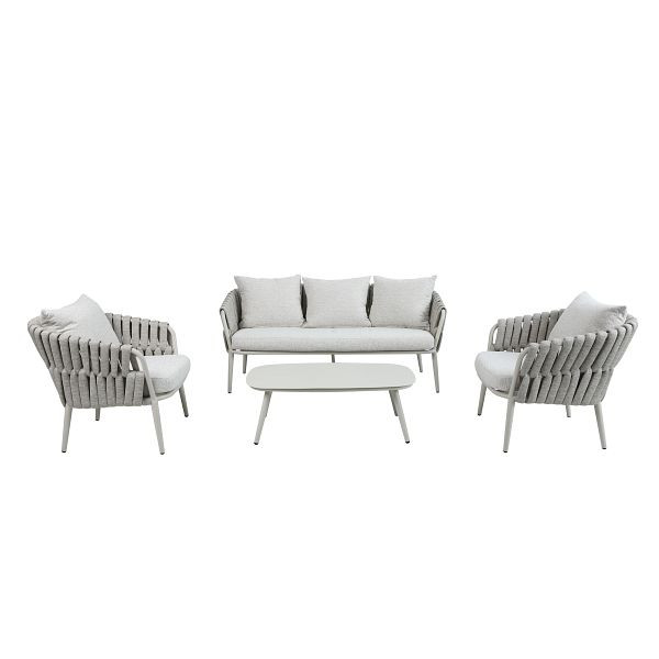 BEST Torino Lounge-Set, Sand, Aluminium + Polyester, 512692, 6096735436485