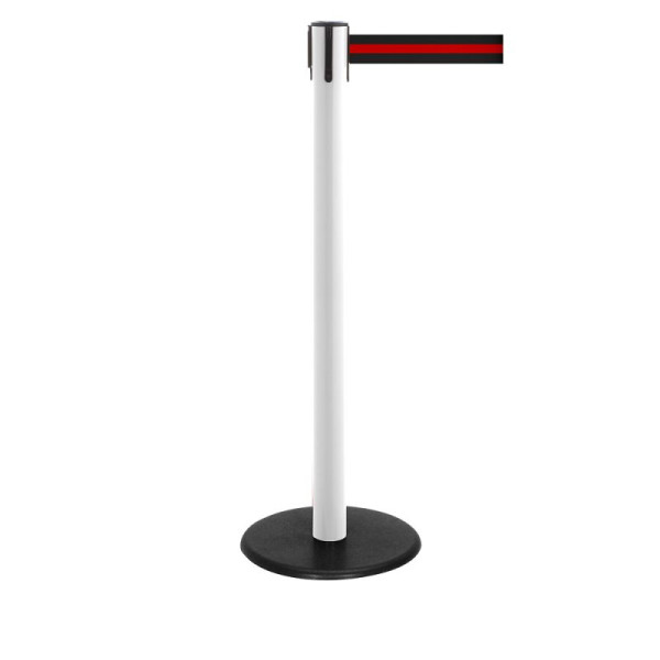 Stein HGS Personenleitsystem -P-Line Famous-, weiß, schwarz/rot/schwarz waagerecht (gestreift), mit magnetischem Gurtendstück, Gurtlänge: 2,3 m, 12802-0604