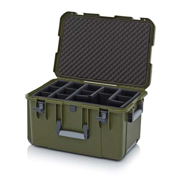 Auer Schutzkoffer Pro Trolley, Olivgrün, ohne Schloss, Polstereinlage T, CP 6433 B5-6003