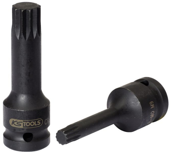 KS Tools 1/2" Kraft-Bit-Stecknuss Vielzahn, lang, M4, 911.0945