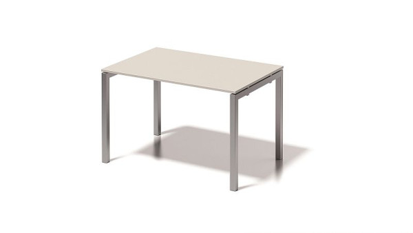 Bisley Cito Schreibtisch, 730 mm höhenfixes U-Gestell, H 19 x B 1200 x T 800 mm, grauweiß/silber, DUF1208GW355